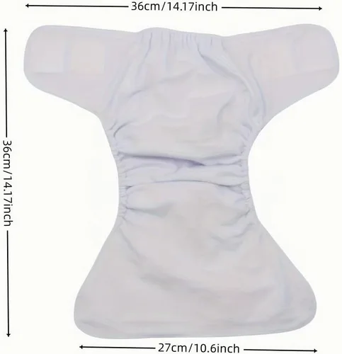 Vista 7 de 3 unidades de pañales de tela reutilizables con diseño de sujetadores de gancho y bucle con 3 insertos de microfiador (estampados de animales)