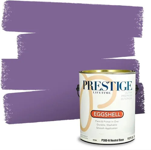 Vista 6 de PRESTIGE Pinturas de pintura interior e imprimación en uno, 1 galón, plano, combinación comparable de Sherwin Williams* Kimono Violet*