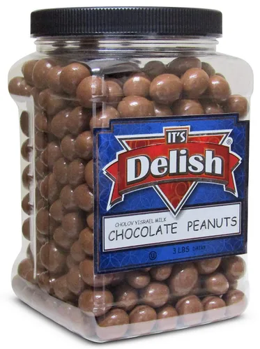 Vista 5 de Its Delish - Cacahuetes cubiertos de chocolate con leche gourmet – Bolsa a granel de 1 libra – Cacahuetes recubiertos de chocolate negro lácteo
