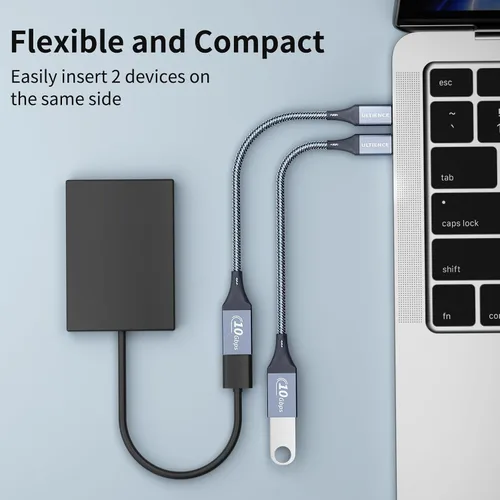Vista 5 de Paquete de 2 adaptadores USB C a USB USB hembra a USB C macho OTG - Transferencia de datos SuperSpeed de 10 Gbps para MacBook Pro/iPad Air, iPhone