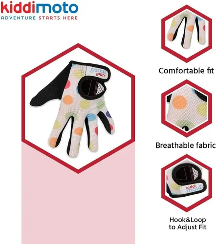 Vista 5 de Kiddimoto Kids Cycling Gloves Anti-Slip Kids Bike Gloves for Boys and Girls Full Finger Kids Mountain Bike Gloves for BMX, MTB Riding, Gymnastics