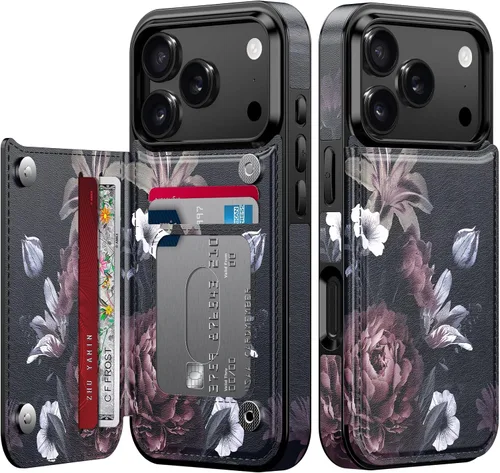 Vista 106 de LETO para iPhone 15 Pro Funda tipo cartera - Tapa tipo folio con patada - Diseños de moda - Tarjetero - Funda protectora para mujeres y niñas - 6.1