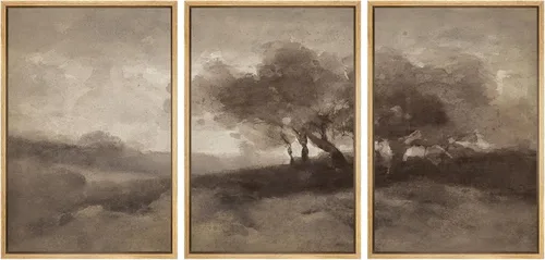 Vista 51 de SIGNWIN Lienzo enmarcado para pared, juego de arte dramático de cielo tormentoso, ilustraciones de paisaje nuboso Moody, arte moderno decorativo