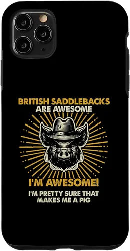 Vista 11 de iPhone 15 Pig Dad Mom Awesome - Farmer Breeder British Saddlebacks Case