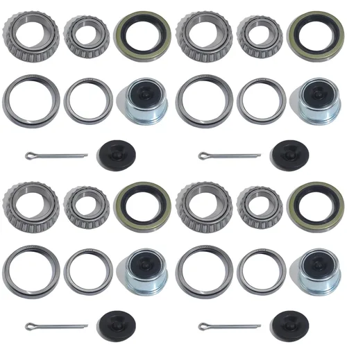Vista 8 de iBroPrat 2 juegos de kits de rodamientos para eje de remolque de barco de 3500 LB, kits de rodamientos L68149 L44649, sellos de grasa