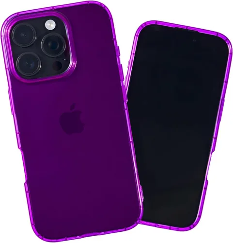 Vista 19 de SteepLab Neon Highlighter - Funda para iPhone 13, funda Grippy Jelly con bolsillos protectores de aire (azul celeste)