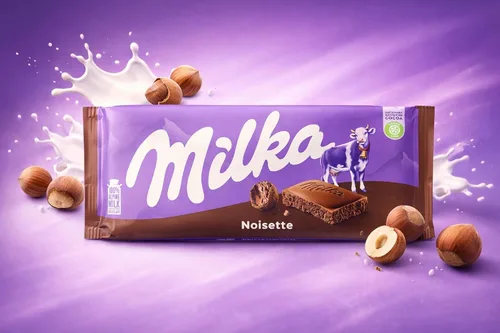 Vista 2 de Milka Noisette Chocolate con leche 3.17 oz (paquete de 10)