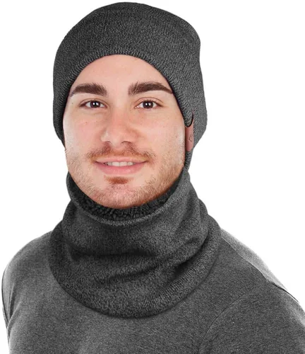 Vista 2 de Winter Beanie Daily Hat - Thermal Polar Fleece Ski Stocking Skull Cap for Men and Women Set