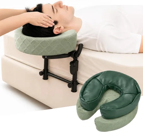 Vista 11 de Reposacabezas de masaje para cama, cuna ajustable para masaje facial en casa, kit de mesa de masaje portátil para colchón de dormir, almohada boca