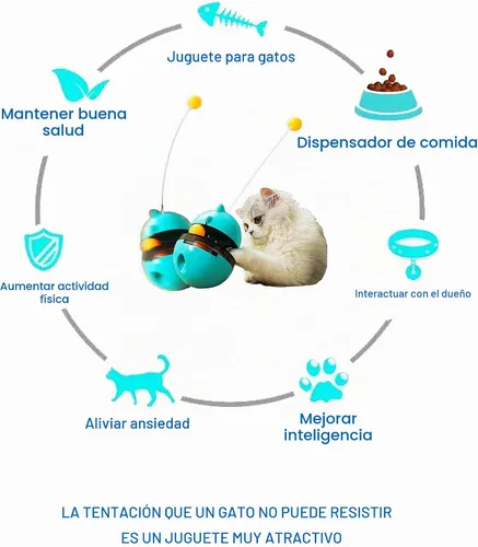 Vista 5 de SUJAYU Vaso divertido de juguete para gatos, bola interactiva, dispensador de golosinas automático sin movimiento electrónico, más ejercicio