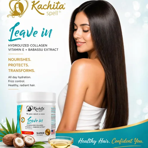 Vista 8 de Kachita Spell Nuevos rizos fabulosos y perfectos sin enjuague con crema de queratina hidrolizada añadidos 16 mechones fabricados en Estados Unidos