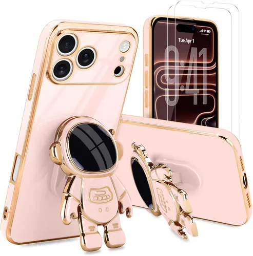 Vista 42 de Pepmune - Funda para iPhone 15 con soporte de astronauta 3D, color negro