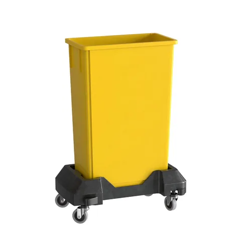 Vista 35 de Bote de basura Slim Jim negro de 23 galones con carrito