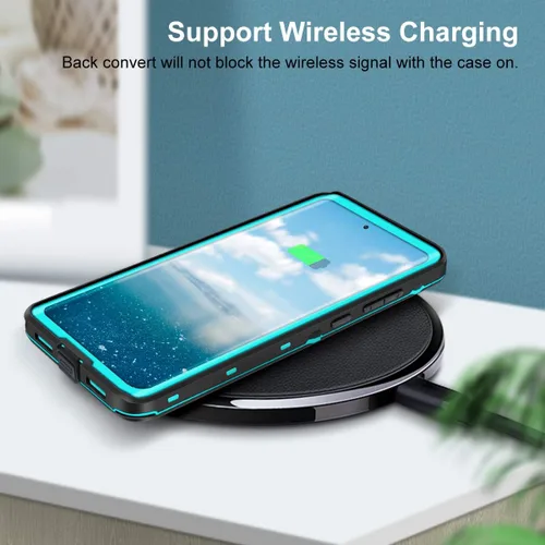 Vista 3 de Funda impermeable para Samsung Galaxy S21 Ultra con protector de pantalla, protección de cuerpo completo, resistente, a prueba de golpes, a prueba