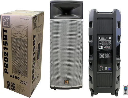 Vista 5 de Mr Dj PRO215BT PA DJ Altavoz PRO PA DJ Dual 15" 3-Way Full Range Powered/Active Altavoz
