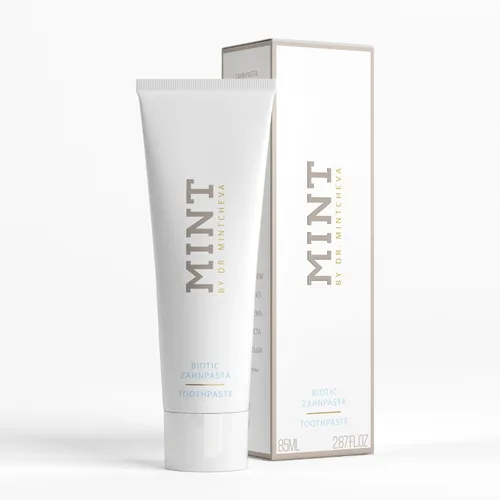 Vista 2 de Pasta de dientes biótica de menta (2.9 fl oz), pasta de dientes antibacteriana con máximo poder de limpieza, sin flúor y sin dióxido de titanio