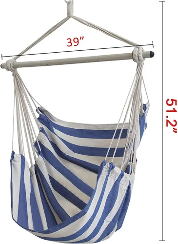 Vista 6 de ADVOKAIR Hamaca - Silla colgante grande, suave, cómoda, duradera, 2 asientos incluidos