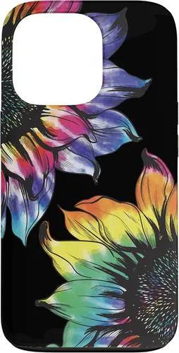 Vista 10 de Tie Dye Sunflower Phone Case Fun Colorful Retro Hippie Gift Case for iPhone 17