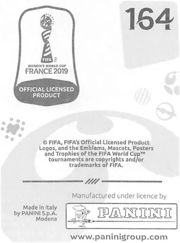 Vista 2 de Panini FIFA Copa Mundial Femenina Francia 2019 Calcomanías de Álbumes (solo adhesivo individual) Fútbol #164 Noko Matlou Sudáfrica 2 pulgadas por 2