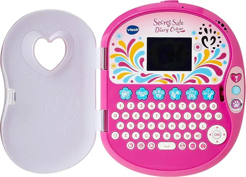 Vista 5 de VTech Pink Secret Safe - Diario secreto para niñas, juguete educativo con juegos, conexión MP3 y más, regalos para niñas de 5, 6, 7 años