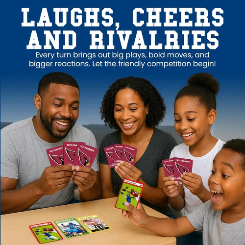 Vista 5 de Blitz Champz Arizona Cardinals – Cartas de juego oficiales de la NFL y regalos de los Cardinals para hombres y mujeres, divertidos juegos de cartas