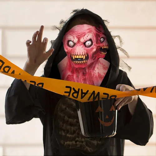 Vista 3 de Halloween Costumes Mask Scary Double Head Mask Masquerade Dressing Up Monster Halloween Cosplay