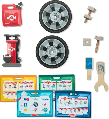 Vista 5 de Melissa & Doug PAW Patrol Centro de actividades de madera Paw Patroller Espacio de juego multicara - Certificado FSC