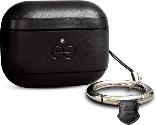 Vista 39 de Dreem Om - Funda para estuche con clip para llavero compatible con AirPods 1 y 2, funda de cuero vegano para Airpods para hombres y mujeres, Negro