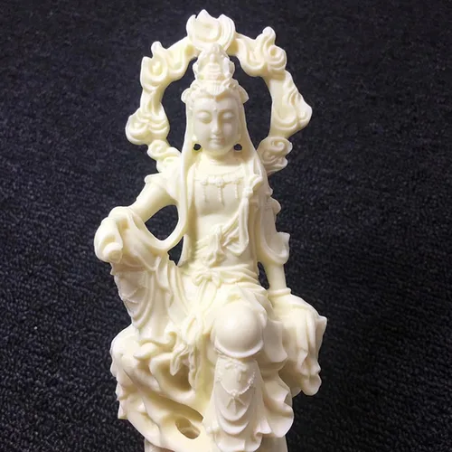 Vista 3 de Estatua de Quan yin de 7.99 pulgadas, estatua de Buda femenina Kuan yin, estatua de la divinidad de Buda guanyin para decoración de oficina en casa