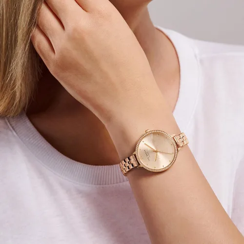 Vista 5 de Ted Baker Reloj de pulsera de oro rosa de acero inoxidable para mujer (Modelo BKPDSS3049I), Oro Rosa, Moderno
