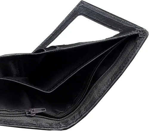 Vista 2 de Balck - Cartera de cuero para hombre diseño de dragón vintage