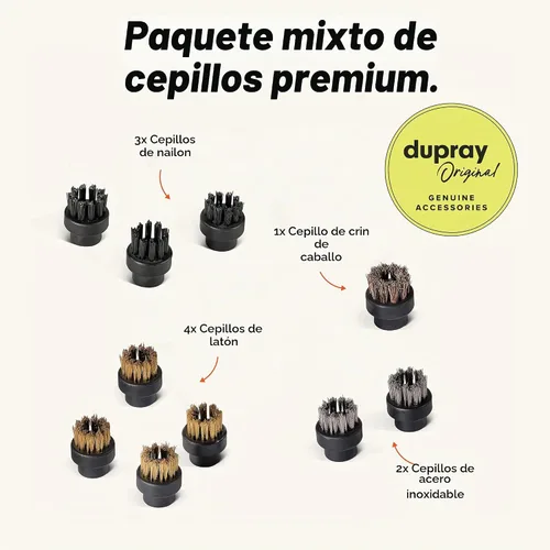 Vista 2 de Dupray Cepillos surtidos pequeños - Accesorios para limpiador a vapor