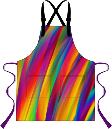 Vista 8 de Graffiti Apron Retro Hip-Hop and Colorful Graffiti Style 33.4 x 27.5 Inches Beige