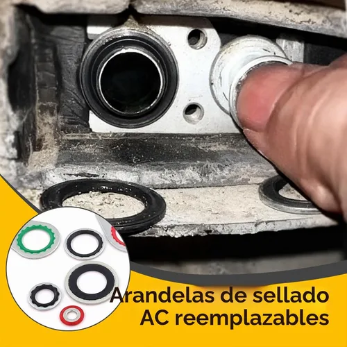 Vista 5 de Kit de 52 juntas de CA – R134a Kit de sellado de CA con juntas de compresor, arandelas de sellos de línea de A/C para reparación y mantenimiento