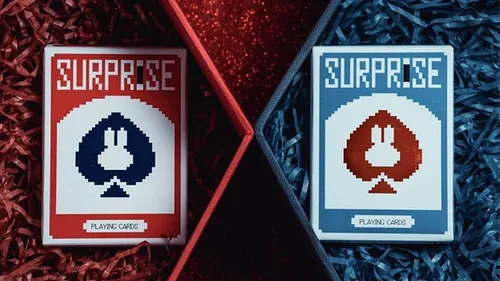Vista 6 de MJM Surprise Deck V5 (azul) naipes por Bacon Playing Card Company
