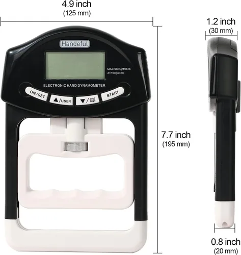 Vista 6 de Handeful Grip Strength Tester, Hand Grip Dynamometer, Electronic Handgrip Testing for Sports Home School Use Negro