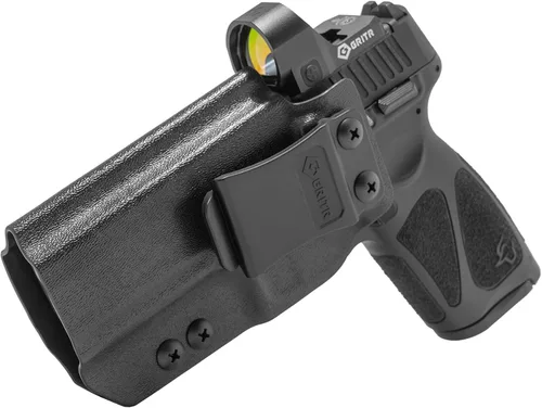 Vista 8 de GRITR IWB Kydex Right/Left Hand Concealed Carry Pistol Holster Compatible with Taurus G3 - Optic Cut, Open Bottom, 1.5" Belt Clip, Adjustable