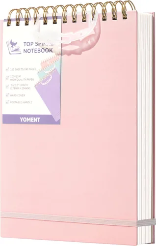 Vista 8 de Yoment Cuaderno de espiral superior, bloc de notas de tapa dura, 240 páginas, cuadernos de espiral encuadernados en la parte superior, 7 x 10