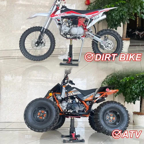 Vista 4 de POLARBEAR Soporte para Moto de Cross Ajustable Soporte de Gato Capacidad de 1200 Libras Soporte de Motor Elevación Vertical Fácil de Operar con Negro