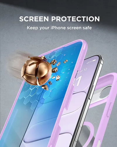 Vista 326 de Miracase Serie de vidrio para iPhone 11 de 6.1 pulgadas, funda protectora de cuerpo completo resistente mejorada con protector de pantalla de vidrio