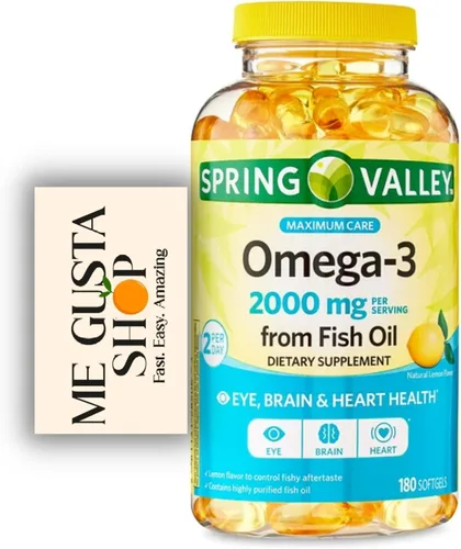Vista 5 de Spring Valley Omega 3 Aceite de pescado máximo 2000 mg 180 cápsulas blandas + pegatina me Gusta