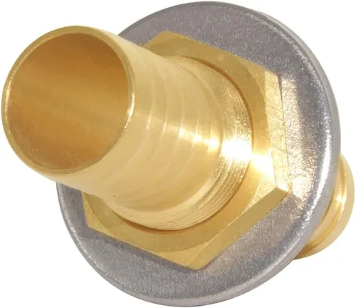 Vista 7 de Uenede 2 unids latón recto tabique de montaje de 1 "OD a través del bulto del tanque de acoplamiento del conector de la manguera de la manguera