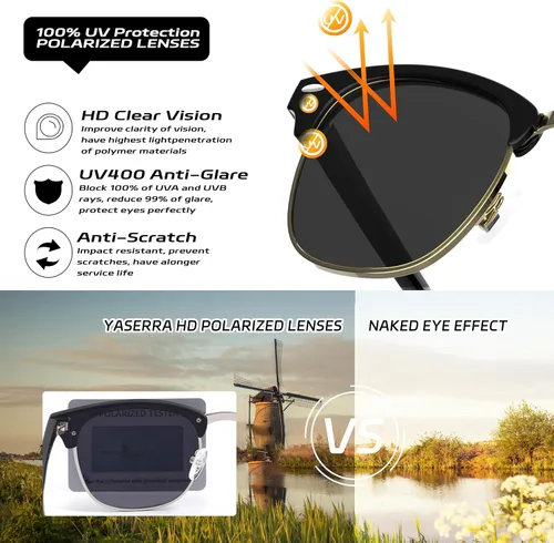 Vista 5 de Gafas de sol polarizadas con marco sin montura con bloqueo UV