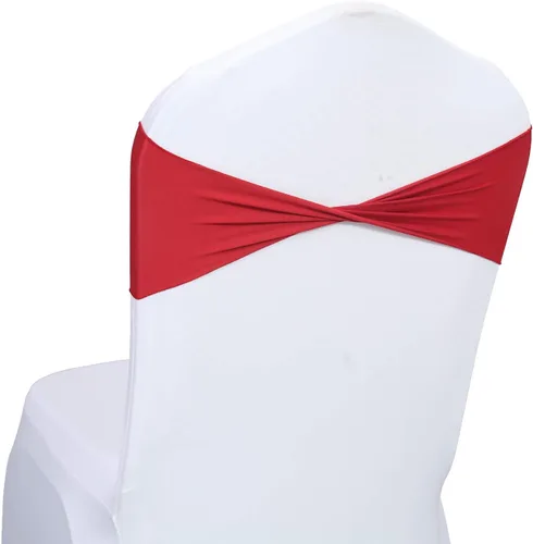 Vista 34 de MDS Paquete de 100 bandas de elastano para silla, bandas lisas sin hebilla, reutilizables, elásticas, para decoración de bodas, recepciones, Azul