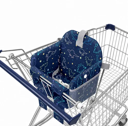Vista 27 de Funda negra para carrito de compras para bebé, funda para silla alta 2 en 1, con arnés de seguridad, multifuncional, patrón de perro, fundas