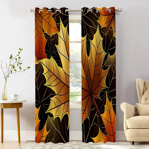 Vista 42 de Shrahala Art Nouveau Floral Pattern Blackout Curtain Tiers, Delicate Vine and Flower Design Kitchen Valance Light Blocking Tier Drapes with Rod