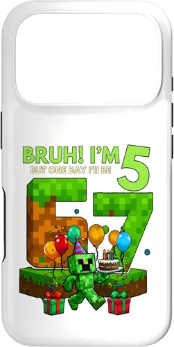 Vista 30 de Bruh I'm 5 But One-Day I'll Be 67 Retro 5th Birthday Kids Case for iPhone 17