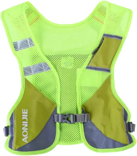 Vista 14 de AONIJIE Chaleco Paquete Ultraligero para Correr para Hombres y Mujeres Reflectante Transpirable Mochila de Hidratación para Senderismo, Camping, Azul