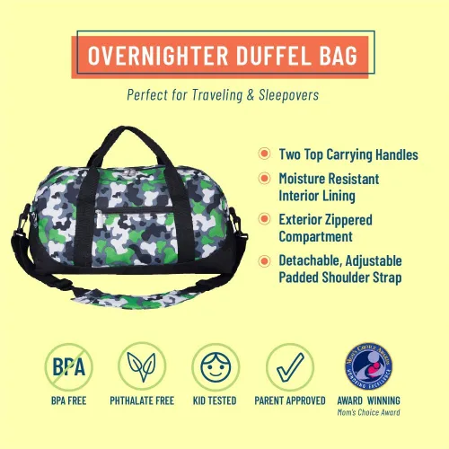 Vista 2 de Wildkin - Bolsa de viaje para niños y niñas, tamaño equipaje y perfecto para la práctica después de la escuela o un fin de semana o viaje nocturno