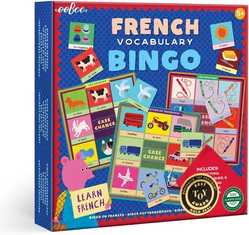 Vista 7 de eeBoo: Juego de bingo de 4 idiomas para niños de 5 años, español, francés, alemán, mandarín, chino, juego de aprendizaje que construye vocabulario